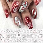 24 Sheets Christmas Nail Art Stickers Decals  3d Self-adhesive Glitter Nail D   