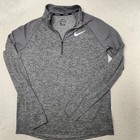 Nike Running Shirt Men Medium Gray 1 4 Zip Element Reflective Long Sleeve Ah8973
