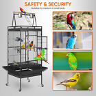 68  Large Bird Cage Wrought Iron Finch Parrot Cage Play Top With Rolling Stand