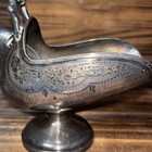 Vintage Silver Plated Sugar Scuttle With Scoop Flowers Engraved By Hand  m5099