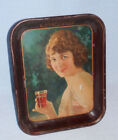 Antique 1920s Coca Cola Serving Tray Smiling Girl  Vintage Coke Advertising  Old