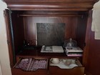 Cherry Wood Clothing Armoire Used Mainly To Store Blankets And Dishes 