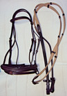 Rare Stubben Show Bridle   Reins - Padded raised -braid Design- Full - Beautiful
