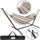 Double Hammock With 620lb Capacity 9ft Steel Stand And Portable Carrying Case