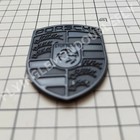 Sale Porsche Hood Emblem Badge Matte Black Metal Plate Car Logo 5 1  6 7cm  tape