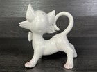 Anthropomorphic Cat Figurine W Bowtie Rare 1950s Ceramic Antique Gold Spots 6   