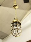 Set Of 2 Vintage Brass Ship Cargo Pendant Lights Antique Marine Hanging Fixture