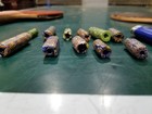 11 Lengthy Vintage Venetian Millefiori African Glass Trade Beads