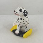 Franklin Mint Porcelain Dalmatian Dog W  A Fireman s Boot   1987