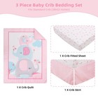 3 Piece Baby Crib Bedding Set For Girls  Baby Bedding Includes Comforter  Fit   