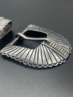Victor Hicks Hand Made Sterling Silver 14k Gold Navajo Buckle And Keeper