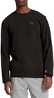 Puma Men s Long Sleeve Textured Crew Pullover Sweatshirt  Black  Size M