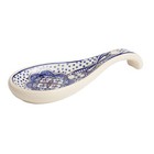 Tunis White And Blue Ceramic Spoon Rest  Crafted And Hand Painted