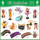 114 Pcs Miniature Fairy Garden Accessories Kit Resin Elves Animal Figurines Deco