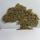 Vintage Mcm Brass Bonsai Tree Of Life Wall Hanging Shelf Decor Made In Korea