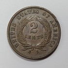 1864 2c Two Cent Piece Choice Au Civil War Era Copper Us Type Coin Nice  v248