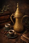 Vintage Brass Dallah Ornate Arabic Coffee Pot Embossed Floral Decor