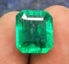 Certified Natural Colombian Green Emerald 14 05 Ct Emerald Cut Loose Gemstone