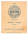 Clark s O n t Spool Cotton Victorian Trade Card Woman Sewing By Lamp Light