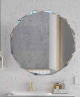 Bathroom Vanity Wall Mirror Round Large Frameless Decor Modern Glam Unique 30 In