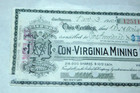 1910 Con-virginia Mining Company Capital Stock Certificate