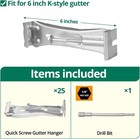 Benfar 25pack 6 Inch Gutter Hangers Hidden Brackets 6 Inch  Silver 