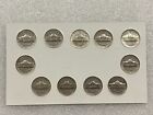 Us Wartime Silver Nickels Set Complete    11 Coins In Display Card  28