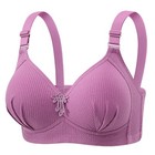 Senior Older Womens Bras Comfortable Wireless Thin Underwear Push Up Bra