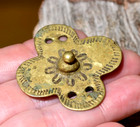 Antique Ethiopian Brass Shield Amulet Handmade Embellishment Ethiopia  Africa