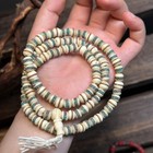 Vintage 108 Prayer Mala Bead Buddhism Tibetan Yak Bone Meditation Necklace