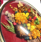 Oval Convex Glass Dried Flower Picture Wall Hanging Art Handmade Belgium