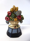 Antique Vintage Cast Iron Flower Basket Hubley Style Doorstop 6 