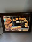 Vintage Camel Lights Cigarette Light Up Mirror Sign21   x15   x5 5   