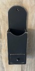 New Primitive Antique Style Black Wooden Candle Box With Drawer Wall Sconce