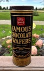 Vintage 1930 40s Nabisco  famous Chocolate Wafers  Empty Tin National Biscuit Co