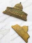    1950s Vintage Brass Dome Of The Rock Jerusalem Islamic Antique Calligraphy