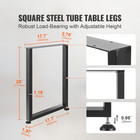 28  Adjustable Furniture Legs Square Solid Steel Table Legs Set Of 2 Black