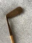 Antique Hickory Halley Offset Wood Shaft Golf Brass gun Metal Heavy Putter Club 