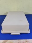 Vtg Tupperware Rectangle Cake Keeper Container 622-2 Almond Base Clear Lid