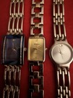 One Geneva  Lot Of 3 Quartz Vintage Wristwatch Watches W  Metal Link Bands