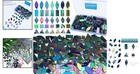 240 Iridescent Dark Green Stained Glass Mosaic Tiles - 5 Shapes For Crafts