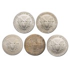 1 Oz American Silver Eagle  cull  Damaged  Etc  nn - Lot Of 5