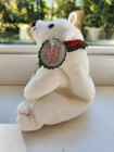 Vintage 1997 Coca-cola Bean Bag Plush Polar Bear W red green Bowtie Collectable