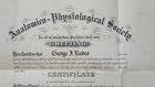 Anatomico-physiological Society 1924 Certificate    Chicago Illinois