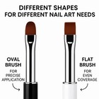 2pcs Oval   Flat Nail Gel Brush Set     Acrylic Art Black And White