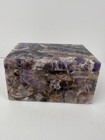 Vintage Amethyst Stone Jewelry Box Purple Crystal Trinket  Box 7   x5   x 3 75    Read