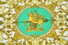 Auth Hermes Carre 90 Les Tuileries Silk Scarf Green Gold Vintage From Japan