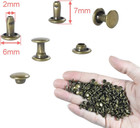 200sets Leather Rivets  6mm Double Cap Rivets Tubular Metal Studs Leather Rivets