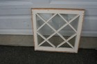 Antique Diamond Mission 12 Lite Window Sash Shabby White Chic 24 X 24  Vtg