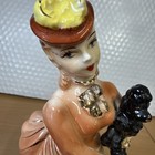 Vintage Rare 1950 s Lipper   Mann Creations Figurine Lady Holding Dog Japan